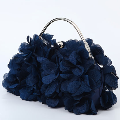 Elegant Style Woman Handbag - Fabric Flowers Petal Bags, Fashion Design Evening Bag Crossbody Bags