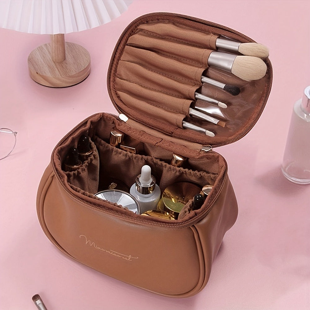 Travel Makeup Bag – PU Leather, Large Capacity, for Travel | Bag Vero – detail view 10