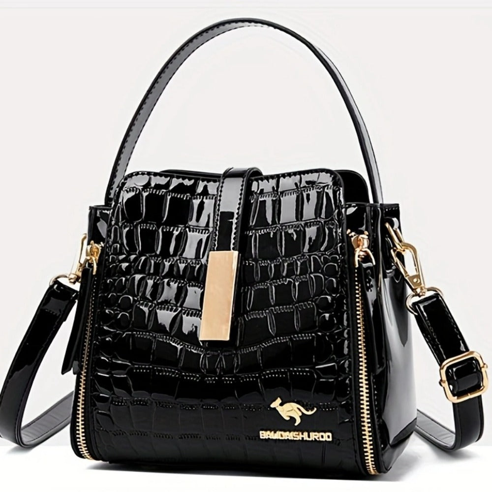 Crossbody Bag for Women – Crocodile Pattern Bucket Multi Functional | Bag Vero – detail view 8