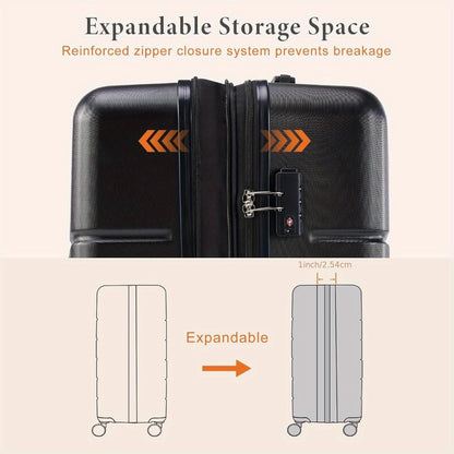 20/24/28 Inch Carry On Luggage - Hard Shell ABS Suitcase With Double Spinner Wheels, Lightweight Expandable Rolling Luggage With TSA Lock - For Travel - Suitable for Business & Leisure - Ideal Gift for Frequent Travelers