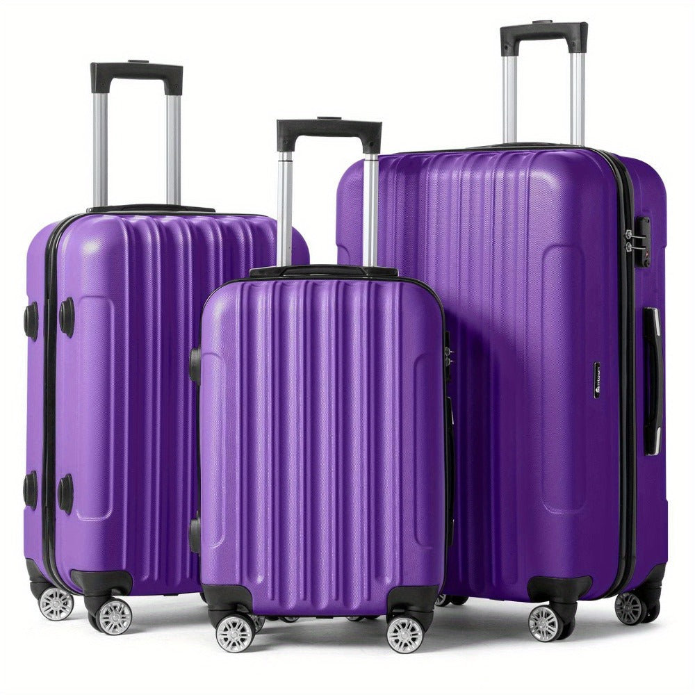3pcs Luggage 20/ 24/ 28-Inch, Durable Hard Shell, 360 Spinner Wheels, Multifunctional Large Capacity, Lightweight Travel Suitcase