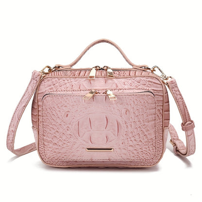 Crossbody Bag for Women – Vegan Leather, Crocodile Pattern Top Handle Satchel | Bag Vero – detail view 19