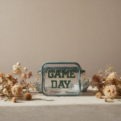 Stadium-Approved Game Day Clear Crossbody Bag Premium PVC Transparent Purse for Concerts, Sports Events Tailgating