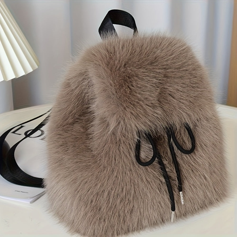 1pc Women'S Backpack Women'S Small Backpack Travel Small Bag Plush Element Backpack Multi-Purpose Backpack Fashion Casual Backpack