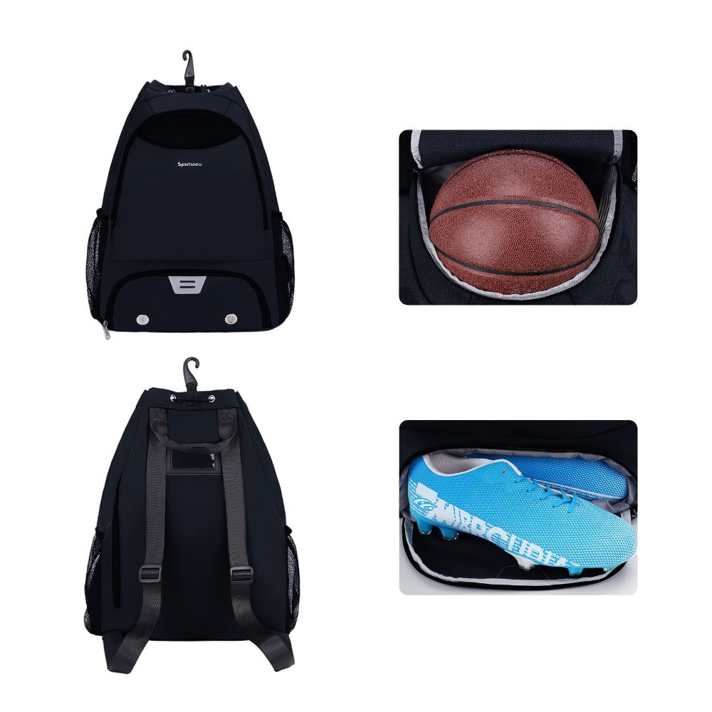 Basketball Backpack Gym Bag Sports Drawstring Bag Lightweight Ventilated Bag Swimming Backpack Beach Backpack for Women Men Backpack for Soccer & Volleyball Football Includes Shoe & Ball & Laptop Compartment