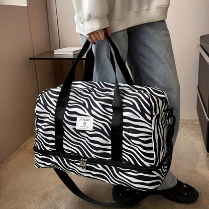 Business Short Trip Outdoor Leopard Print Sports Fitness Trendy Cow Pattern Women's Handbag Leopard Print Holiday Gift Bag Shoes Travel Yoga
