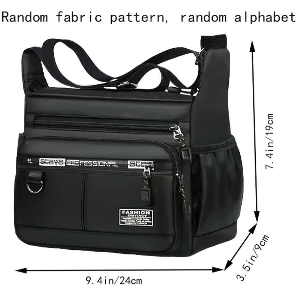 Unisex Adjustable Strap Crossbody Backpack | Multi-pocket Durable Nylon Messenger Bag, Suitable for Daily Commuting, Work, and Travel, Available in Black and Various Colors