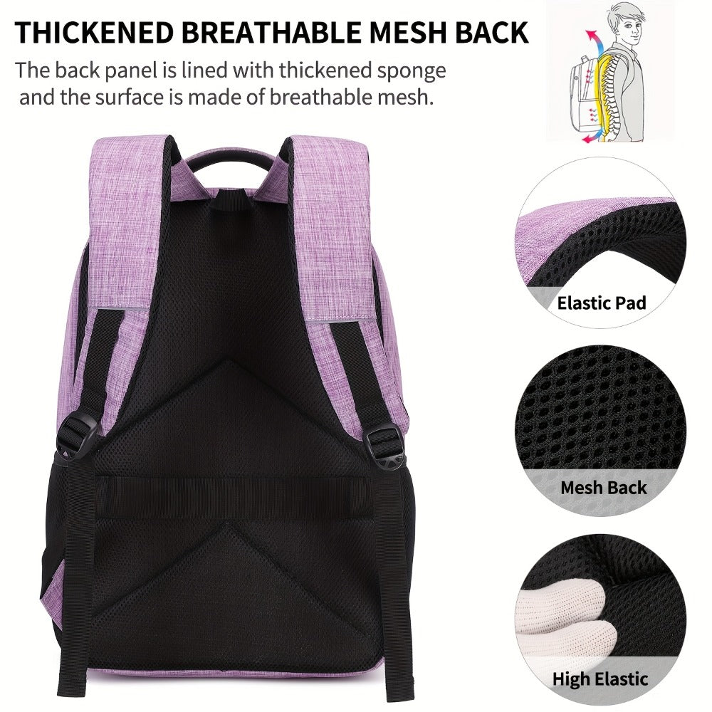 Durable Minimalist Laptop Backpack for Men & Women - 15-Inch Compartment, Adjustable Padded Straps, Multiple Pockets - Sleek Design for College, Business, Travel & Daily Commute, Sleek Modern Bag, Secure Zipper Closure, High Quality Fabric