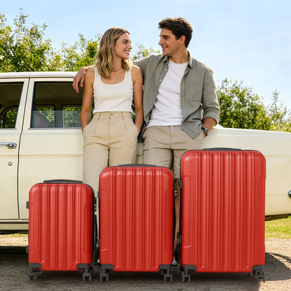 3in1 Luggage Set with Detachable Wheels, 20/24/28 Inch Lightweight ABS Suitcase with Lock & Spinner Wheels, Durable Travel Trolley Bag, 28-inch Disassembly Wheels