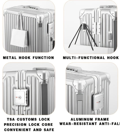 Spacious Premium Aluminum Frame Luggage: Large Capacity And External Cup Holder (Ideal for Travel And Business)