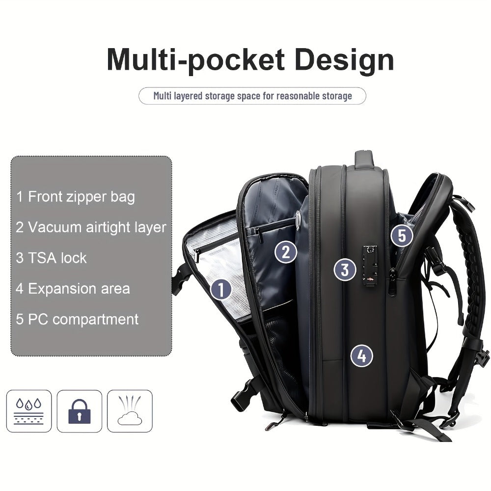 Laptop Backpack – 60L, TSA Lock, Anti-Theft, for Travel | Bag Vero – detail view 8