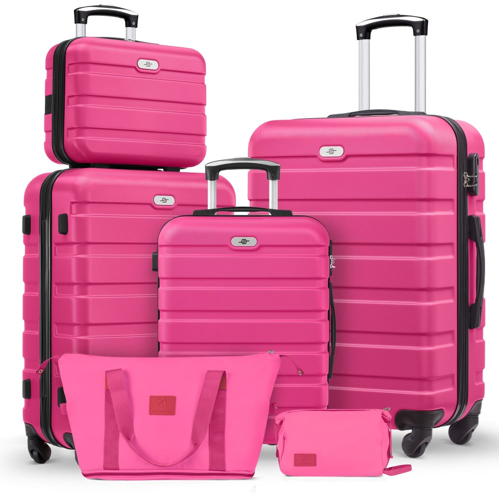 Suitcase Set, Multi-piece Suitcase Set, Abs Material + Safety Combination Lock + Three-section Adjustable Pull Rod +360°, Rich Suitcase Set
