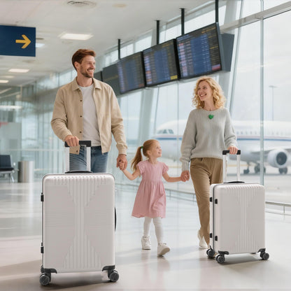 Luggage Sets, 5 Piece PP Durable Suitcase Set with Spinner Wheels, 5 Pcs Hard Shell Lightweight Luggage, Large Checked Travel Suitcases, 12/16/20/24/28 Inch, For short trips, returning to school, business trips, Gift