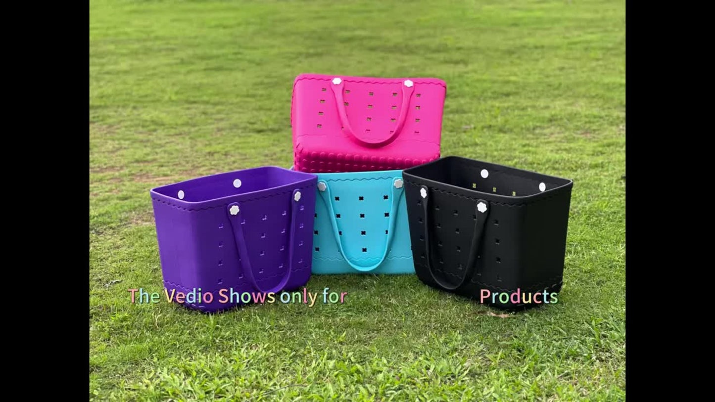 [Beach Essentials Gift] New Spring EVA Tote Bag High Quality Beach Bag, Spill-Proof, Easy to Clean Sturdy And Durable Tote Bag Extra-Large Capacity for Shopping, Travel, Parties, Outdoor Activities, Beach Essentials Perfect New Year Gift for Loved Ones An
