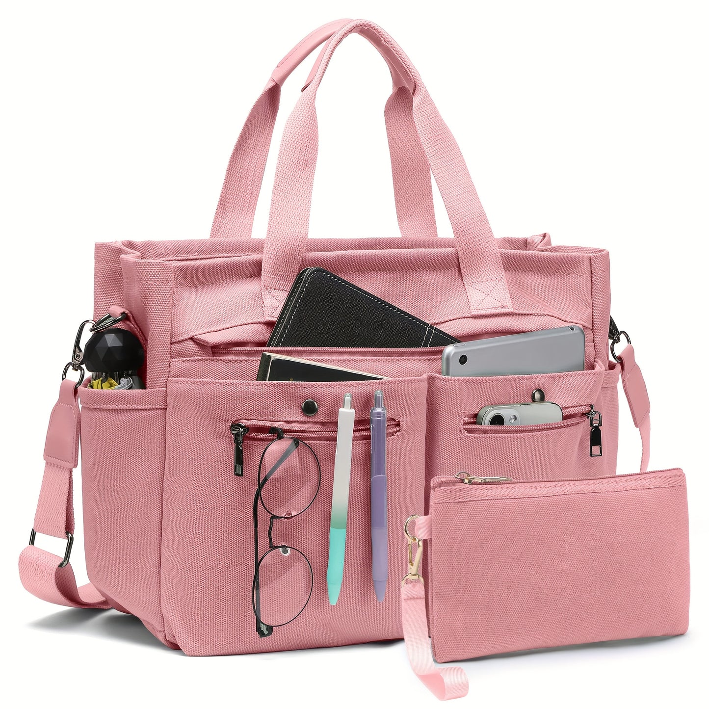 Laptop Bag – 2 Piece, Canvas, for Travel & Work | Bag Vero – detail view 45