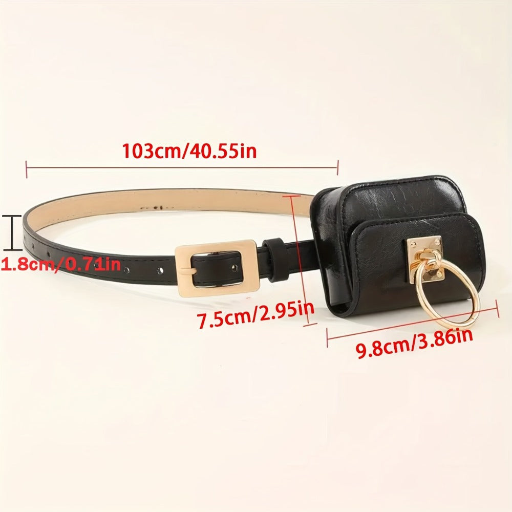 1pc Black Pu Lady Belt Bag Stylish Cross-body Belt Bag Belt Stylish Evening Clutch Mini Tote Bag Detachable, Versatile, Stylish and Simple Fit for a Thanksgiving Christmas Gift