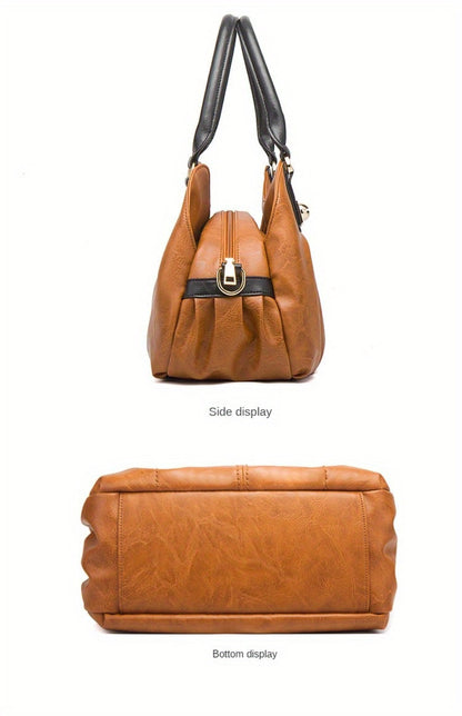 4pcs Vintage Handbag - Large Capacity, Multi-pocket, Women's Casual Tote Shoulder Bag Diagonal Span Bag