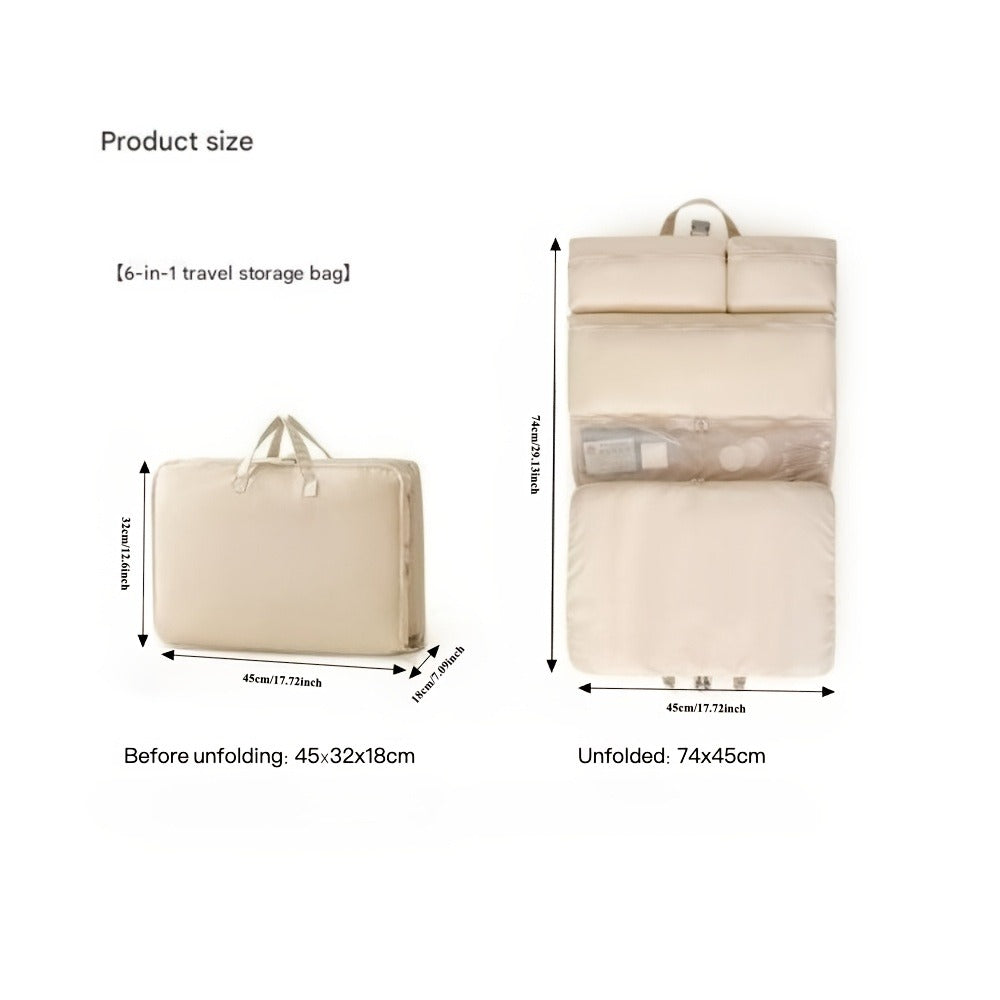 6-in-1 Compression Packing Cubes | Travel Organizer for Clothes, Underwear & Essentials | Foldable & Hangable for Effortless Suitcase Packing