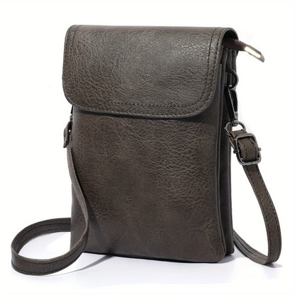 Ladies' Crossbody Purse - Adjustable Strap, Zip Closure, Multiple Compartments for Phone And Essentials, Brown, Phone Holder | Easy Design, Compact Crossbody Purse, Holiday Gift