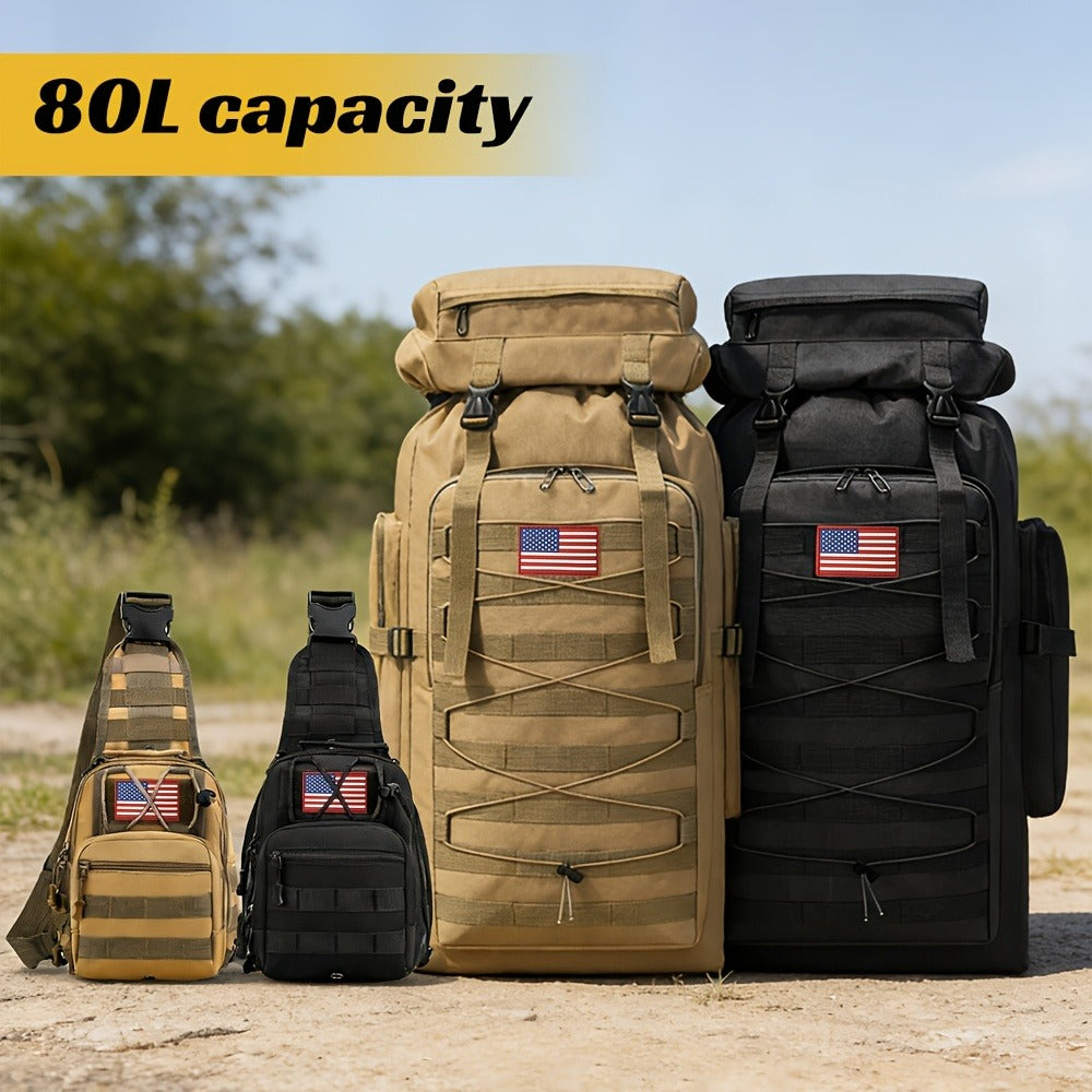 2pcs Men's Sports Large Capacity Backpack Sports Backpack Hiking Bag
