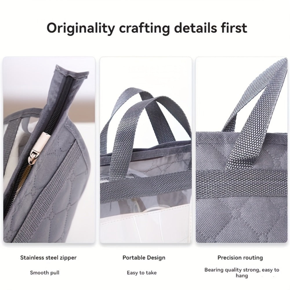 10pcs Portable Bag Dust Bag Household Wardrobe Hanging Transparent Bag Storage Bag Multi-purpose Breathable Storage Bag