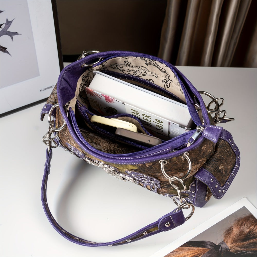 Women's Wallet – Western Studded Concealed Carry Camouflage | Bag Vero – detail view 6