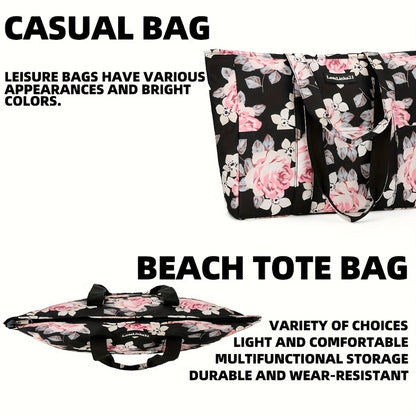 Travel Beach Bag for Women Sandproof Beach Tote Bag with Zipper Large Pool Bag Gym Bag Birthday Gift, Mochila