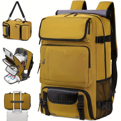 Men's travel backpack with laptop compartment, shoe compartment and adjustable strap - hiking, business and outdoor adventures