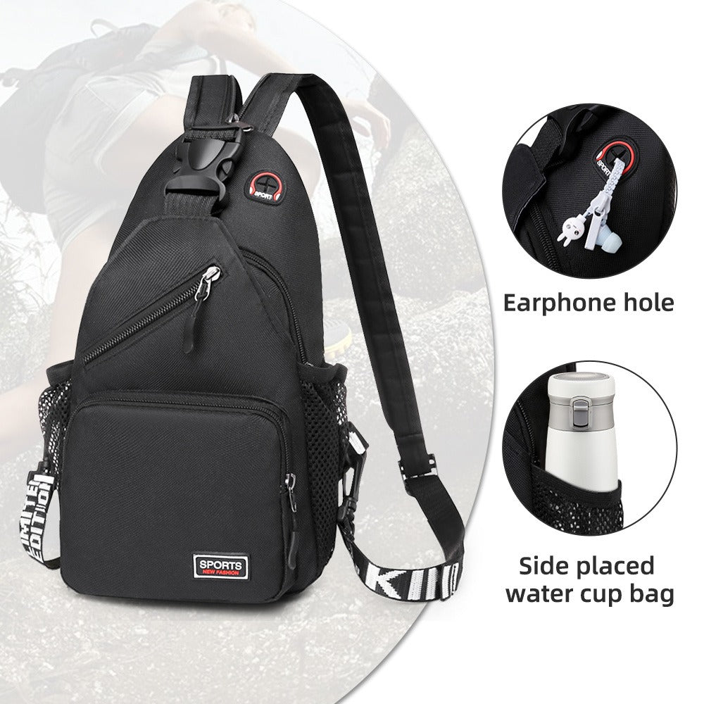 Men's Lightweight Nylon Sling Bag - Adjustable Crossbody & Chest Pack with Secure Zipper Closure, Compact Travel Bag for Camping, Hiking, Business - Hands-Free Shoulder Bag for Everyday & Outdoor Adventures, Backpacking Gear, Hiking Accessories, Sleek Des