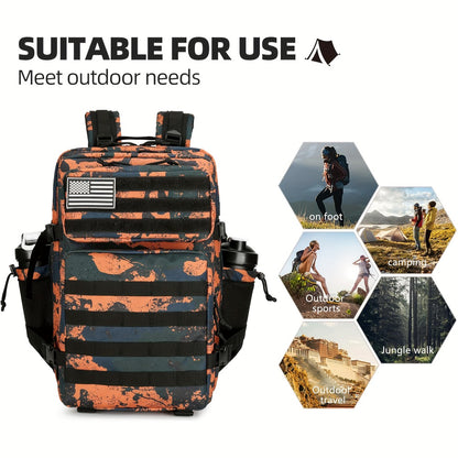 Hiking Backpack 3 Days Pack Bag Large Rucksack with Molle System for Hiking Cycling Skiing Camping Climbing