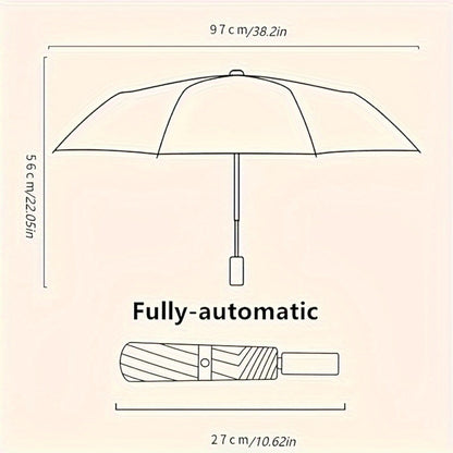 Compact Cat Umbrella - Automatic Folding Dual-Use Rain and Black Coating Windproof Lightweight Portable Travel Companion for Men and Women