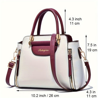 Stylish Women'S Handbag Featuring a Color-Blocked Crossbody Design, a Fashionable Satchel with Multiple Compartments