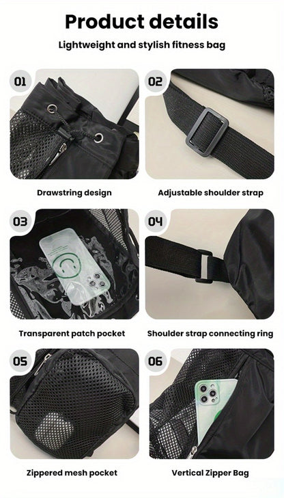 High Quality Winter Lightweight Travel Bag (Comes with Drip Bag), 6.6gallon Foldable Lightweight Nylon Backpack with Wet Bag And Zipper - Adjustable Shoulder Strap, Available In 2 Colors: Black, Light Blue Multiple Compartments to Choose From