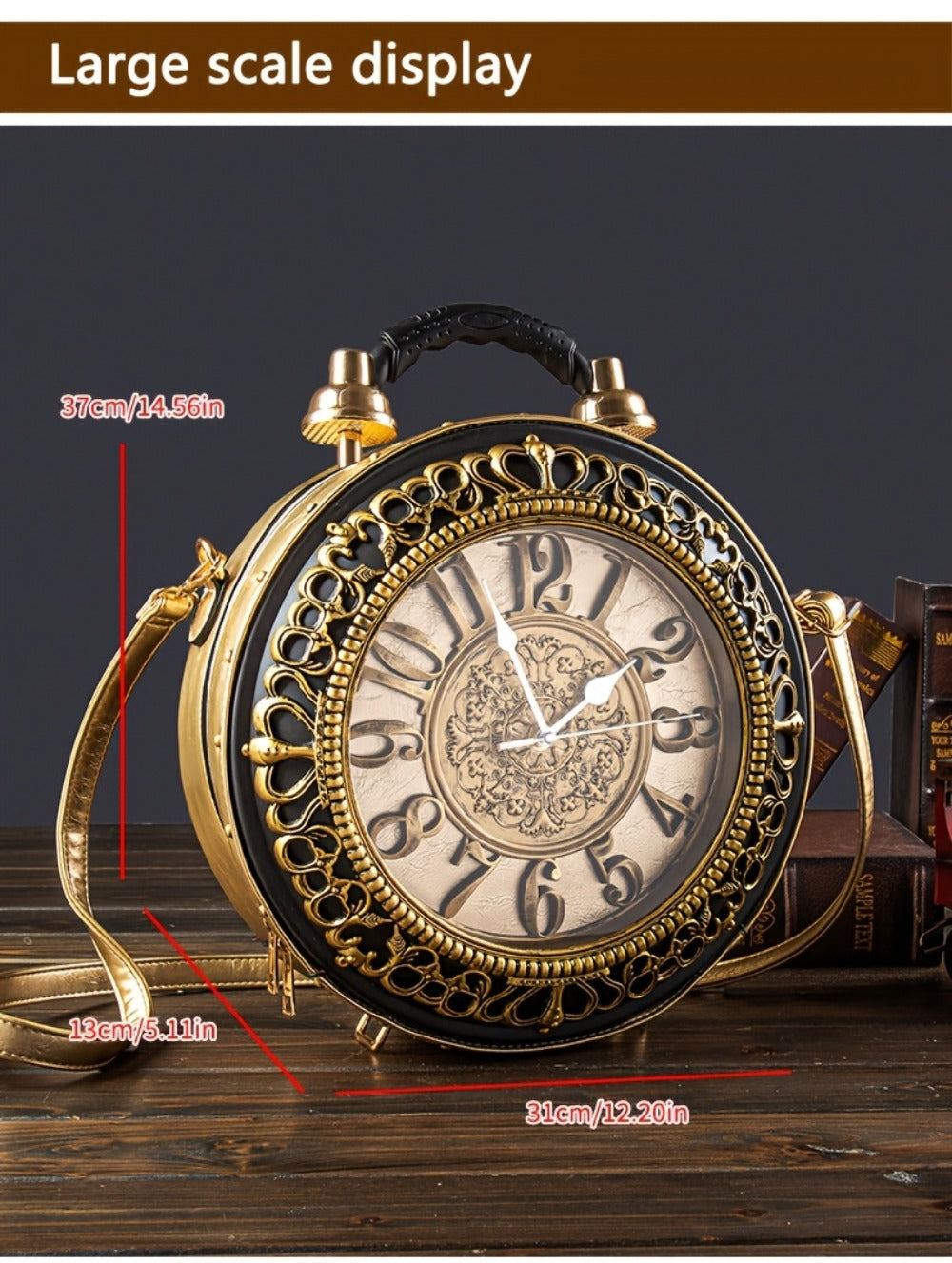 Crossbody Bag for Women – for Everyday Use, Steampunk Retro Clock Face Vintage | Bag Vero – detail view 20