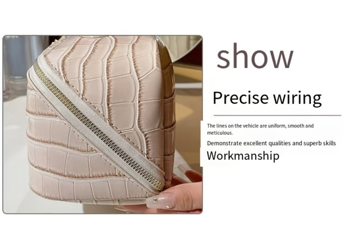 Travel Makeup Bag – PU Leather, Large Capacity, for Travel | Bag Vero – detail view 17