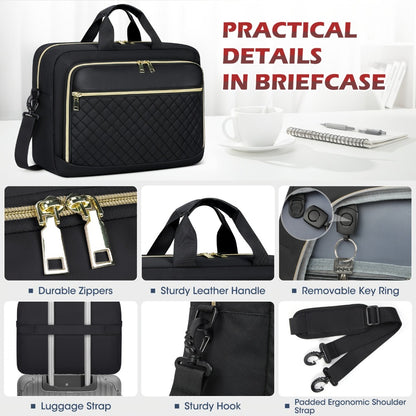 NEWHEY 17.3-Inch Laptop Briefcase for Men And Women, Large Shoulder Messenger Bag for Business, Office, And College, in Black