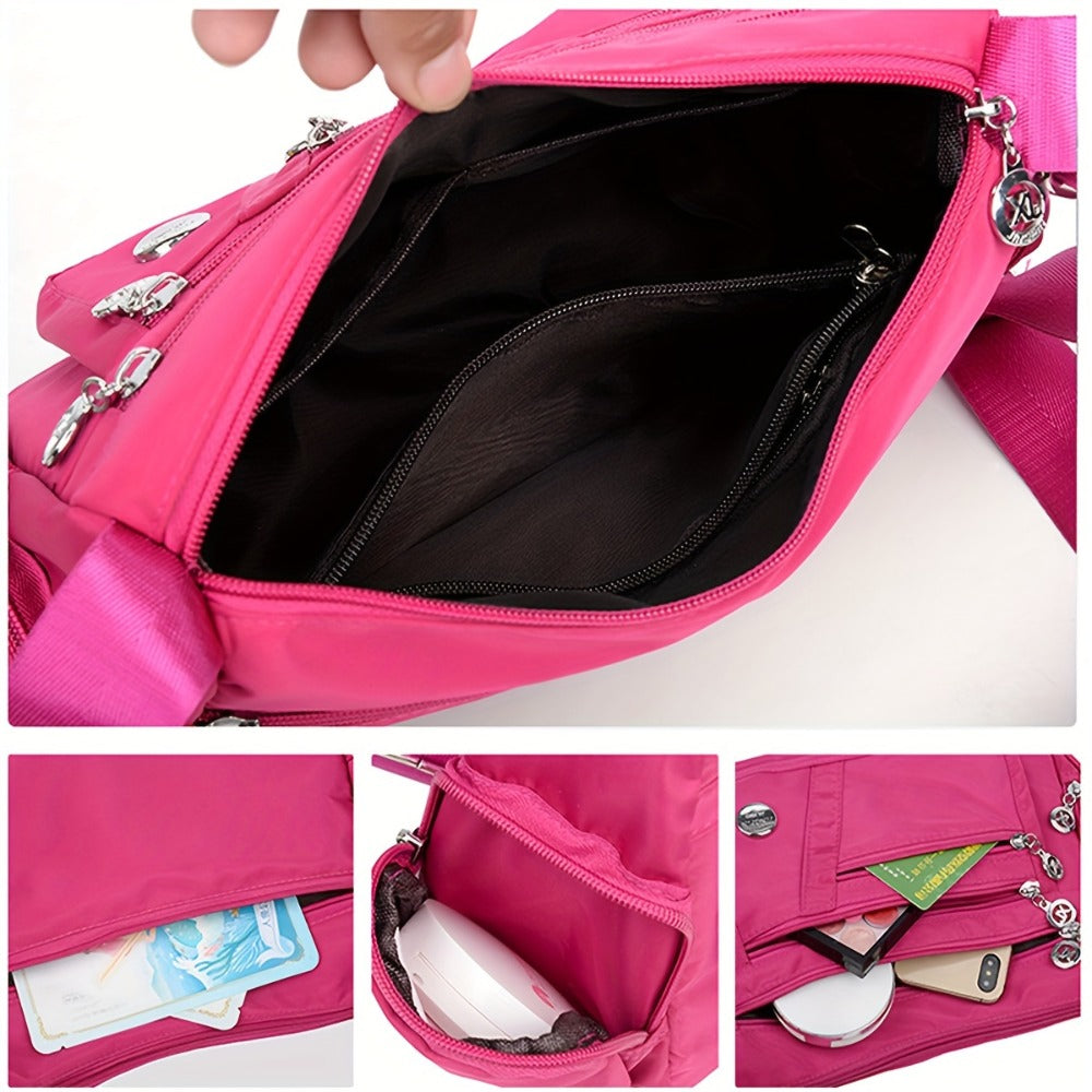 Multi Layer Crossbody Bag - Wear-resistant Nylon Fabric - Women's Shoulder Bag - Perfect for Moms - Suitable for Everyday Use - Ideal Gift for Women