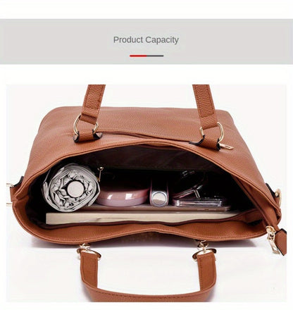 6pcs Retro Large Crossbody Bag with Adjustable Strap & Zipper Closure - Multi-Piece Bun Female Bag Set,/ Shoulder Purse Suitable for, Travel, Daily Use,Portable