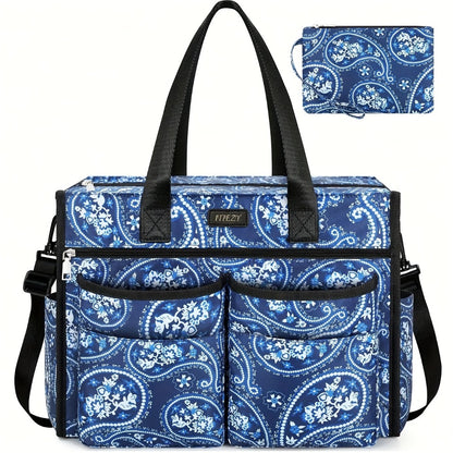 ITIEZY Fashionable Commuter Style Multi-Pocket Tote Bag With Multiple Separated Compartments And Shoulder Pad, Large Size Upgrade For Outdoor Use, Teacher Bag Nurse Bag, Large Capacity Multi-Compartment, Bohemian Style