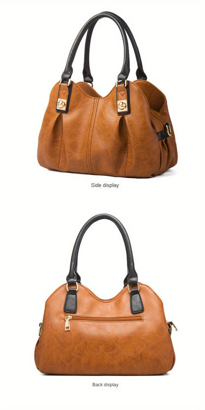 4pcs Vintage Handbag - Large Capacity, Multi-pocket, Women's Casual Tote Shoulder Bag Diagonal Span Bag