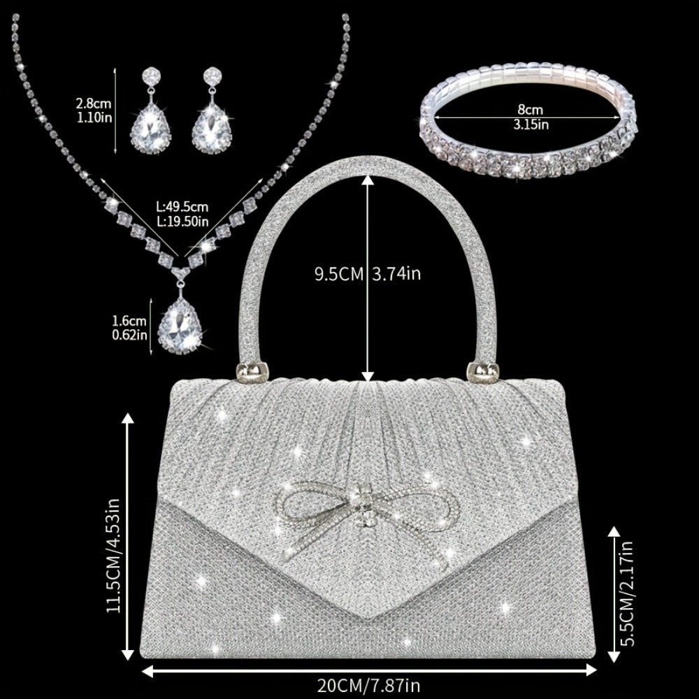 Women's Wallet – Sequin Clutch Rhinestone Jewelry Set | Bag Vero – detail view 3
