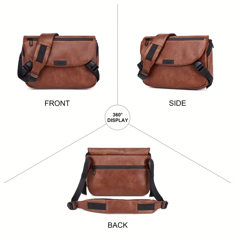 Fashionable Large-Capacity Men'S Crossbody Bag, Casual And Lightweight, Retro Single-Shoulder Bag with Multiple Compartments, Business Document Bag, Easy And Versatile, High-End Style Men'S Bag, Mailbag