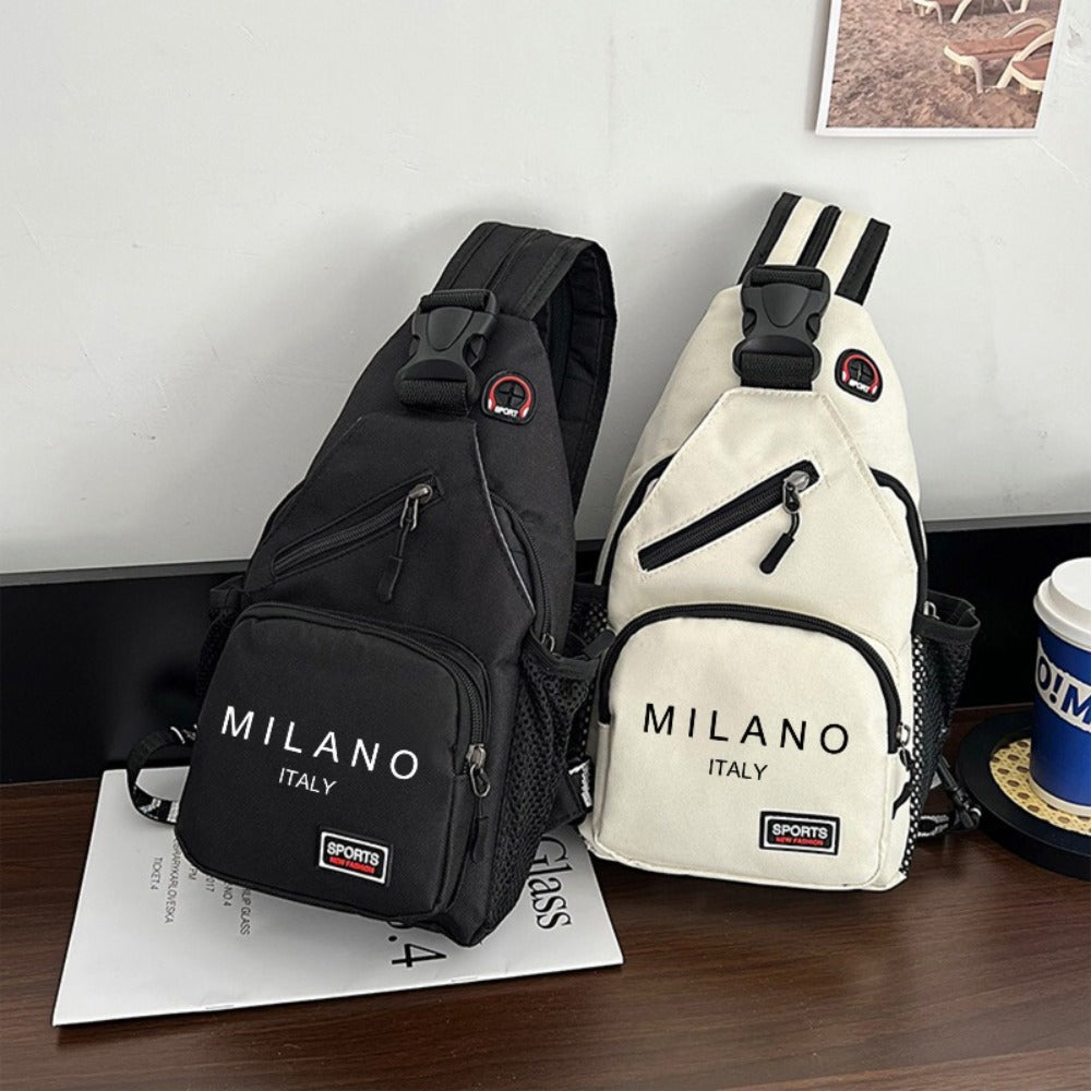 Italian-style Crossbody Bag - Large Capacity Convertible Backpack/shoulder Bag with Adjustable Shoulder Strap, Durable Polyester - Suitable for Travel And Daily Commuting - Unisex Backpack, (white/black) Crossbody Bag, Multi-functional Tote Bag