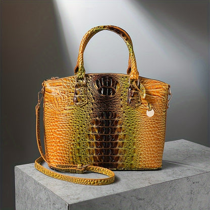 Women's fashion high-end handbag cross-body women's bag color crocodile pattern handbag women's work handbag cross-body bag