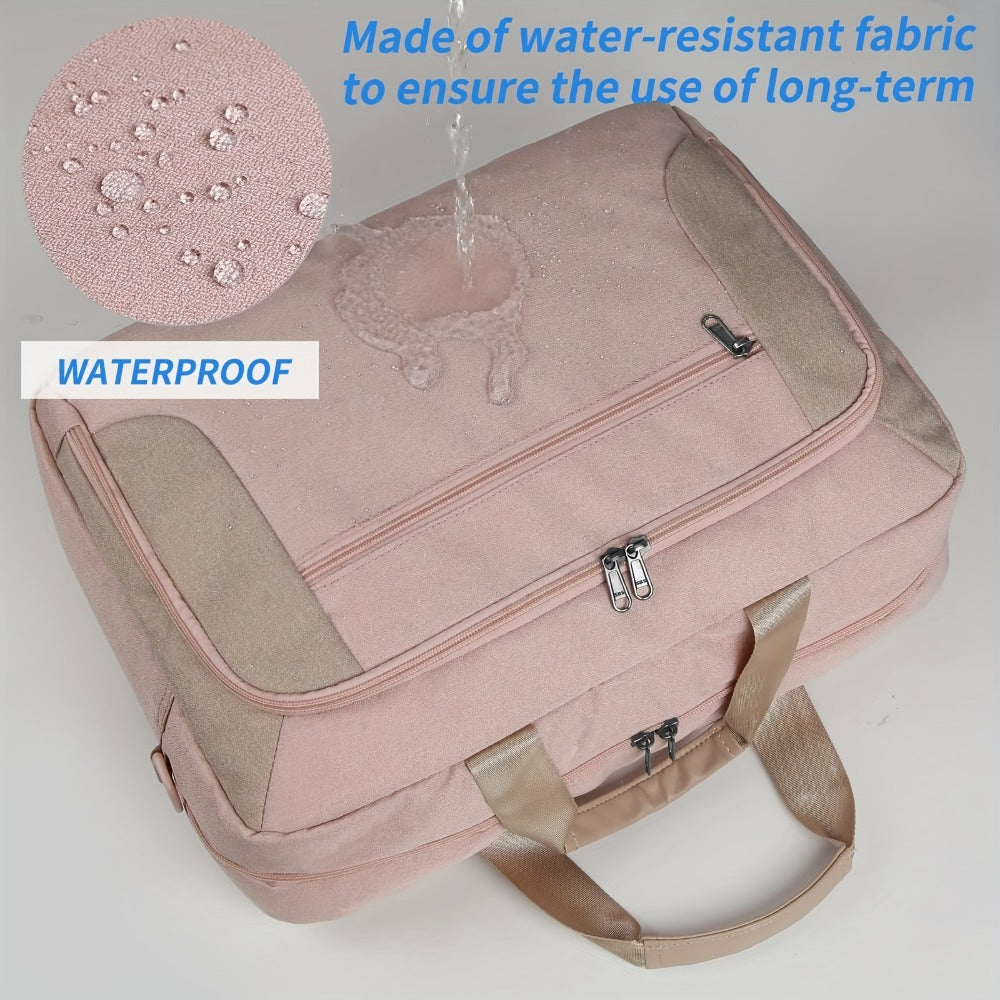 1pc 17.3-Inch Laptop Storage Briefcase, Large Waterproof Business Handbag, Adjustable Shoulder Bag