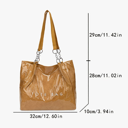New Stylish Women'S Multi-Functional Bag, PVC Shoulder Crossbody Tote Bag, Sleek Minimalist Design Handheld Shopping Carryall, Spacious for Cosmetics And Daily Essentials, Ideal for Shopping, Travel, Camping, Beach Trips