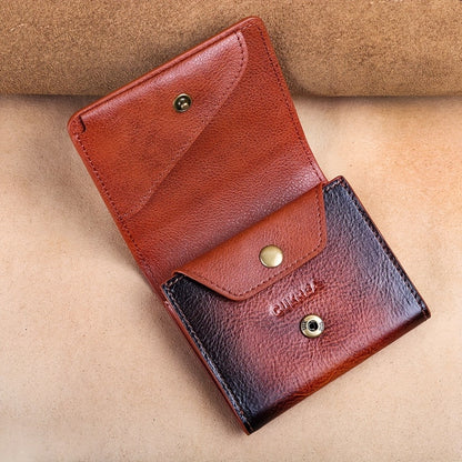 New Top Layer Cowhide Retro Men'S Wallet, Anti-theft Brush Multi-functional Small Wallet, Can Hold Banknotes, Credit Cards, Coins, Multi-card Position Genuine Leather Wallet Gift
