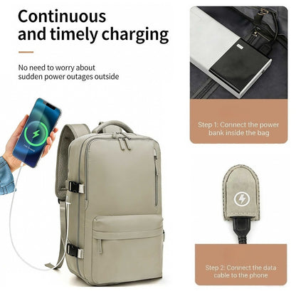 Vacuum Compression Backpack (with Air Pump) Travel Rucksack, Large Capacity and Durable for Business Trips, Hiking and Camping