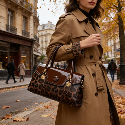 Shoulder Bag for Women – Adjustable Strap, Leopard Print Magnetic Snap Adjustable | Bag Vero – detail view 14