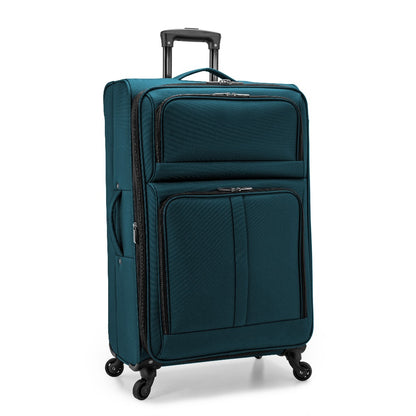 U.S. Traveler Anzio Softside Expandable Luggage w/ Spinner Wheels |Soft Shell, Lightweight, Expandable & 360° Spinner Wheels | 22"/26"/30"/2 PC Set/3 PC Set| Airline Approved Carry-on, Upright Checked Suitcases, Teal, Navy, Burgundy & Dark Grey - Ideal fo